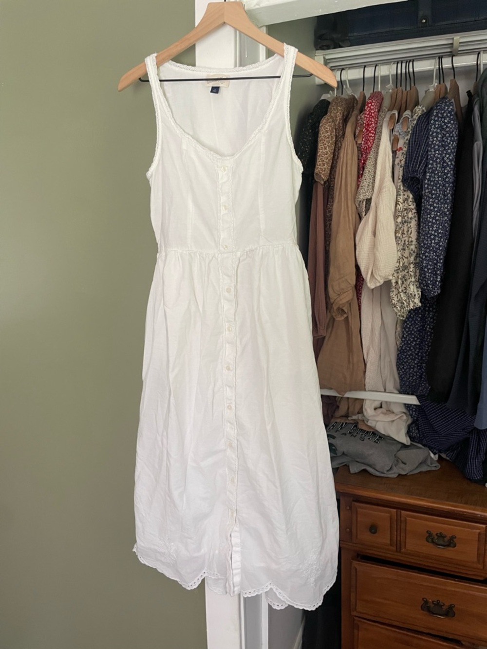 Universal Thread White Button-Front Midi Dress